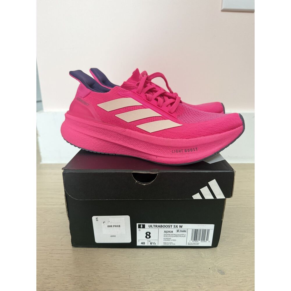 RARE NEW IN BOX ADIDAS Ultraboost 5X Hot Shock Pink US 8 Sneakers Running Shoes